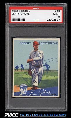 1934 Goudey SETBREAK Lefty Grove 19 PSA 9 MINT PWCC