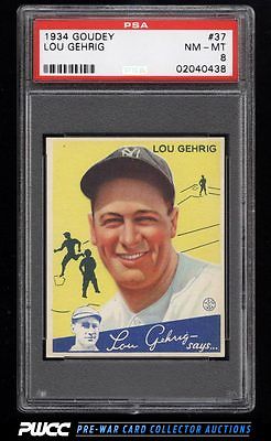 1934 Goudey SETBREAK Lou Gehrig 37 PSA 8 NMMT PWCC