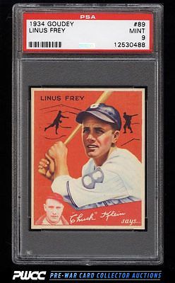 1934 Goudey SETBREAK Linus Frey 89 PSA 9 MINT PWCC