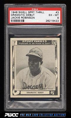 1948 Swell Sports Thrills Jackie Robinson ROOKIE RC 3 PSA 6 EXMT PWCC