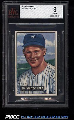 1951 Bowman Whitey Ford ROOKIE RC 1 BVG 8 NMMT PWCC