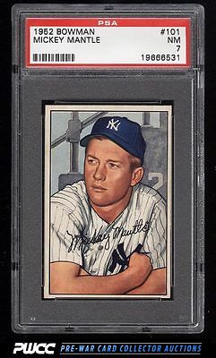 1952 Bowman Mickey Mantle 101 PSA 7 NRMT PWCC