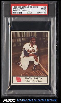 1955 Johnston Cookies Braves Hank Aaron 44 PSA 9 MINT PWCC