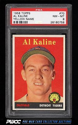 1958 Topps Al Kaline YELLOW NAME 70 PSA 8 NMMT PWCC