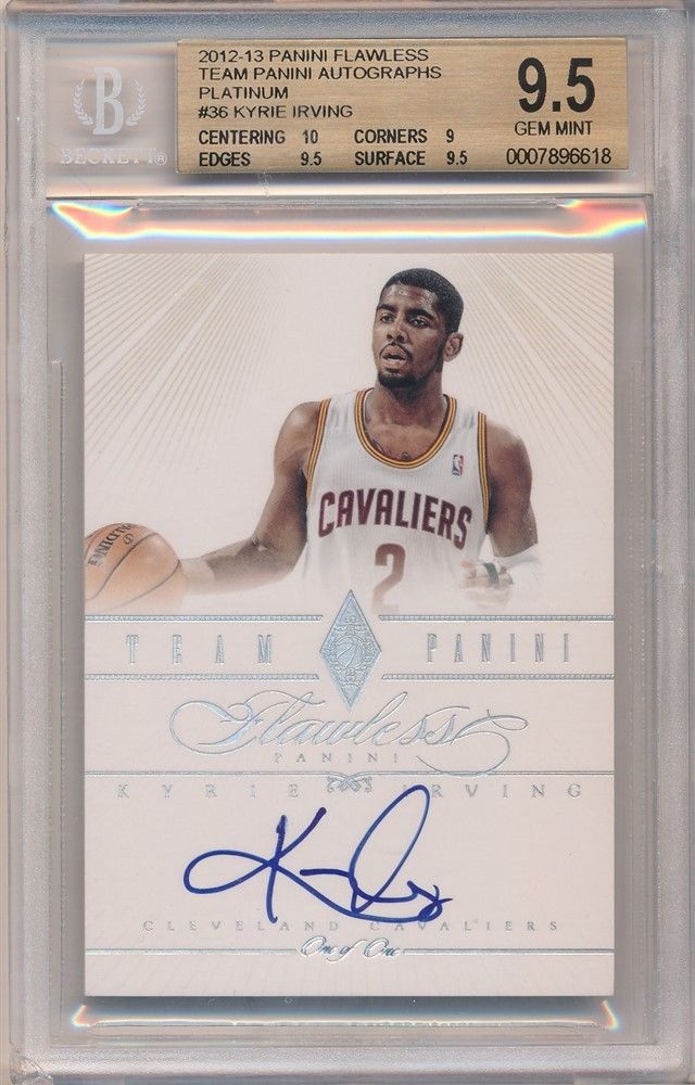 KYRIE IRVING 201213 PANINI FLAWLESS RC PLATINUM AUTOGRAPH SP AUTO 11 BGS 95