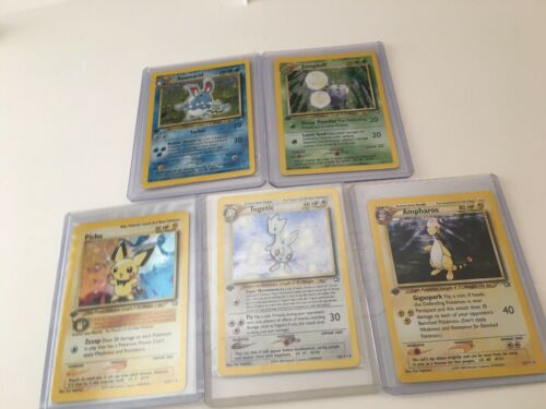 Pokemon Card Neo Genesis First Edition Nm Azumarill Ampharos Pichu Jumpluff Tog