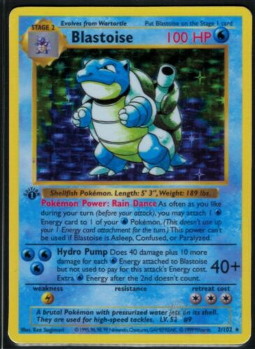 Shadowless Blastoise  2102  1st Edition  Holo Proxy  Pokemon Card  MINT