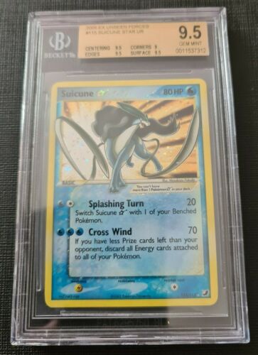 Suicune Gold Star Holo Pokemon Card EX Unseen Forces 115 BGS 95 PSA 10 Gem Mint