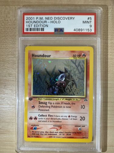 PSA 9 1st Edition Houndour  Neo Discovery Holo  Strong 9  Wotc Pokemon