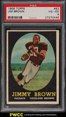 1958 Topps Football Jim Brown ROOKIE RC 62 PSA 4 VGEX