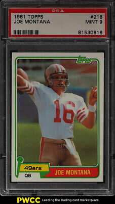 1981 Topps Football Joe Montana ROOKIE RC 216 PSA 9 MINT