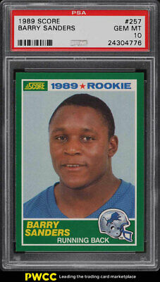 1989 Score Football Barry Sanders ROOKIE RC 257 PSA 10 GEM MINT