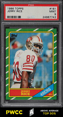 1986 Topps Football Jerry Rice ROOKIE RC 161 PSA 9 MINT PWCCA
