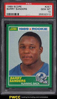 1989 Score Football Barry Sanders ROOKIE RC 257 PSA 10 GEM MINT