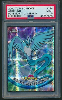 2000 Topps Chrome Articuno Pokemon TV Tekno 144 PSA 9