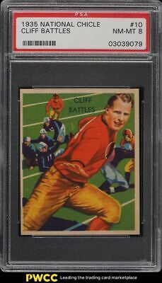 1935 National Chicle Football Cliff Battles ROOKIE RC 10 PSA 8 NMMT