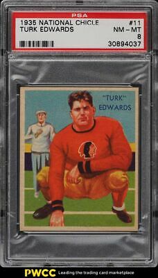 1935 National Chicle Football Turk Edwards ROOKIE RC 11 PSA 8 NMMT