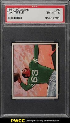 1950 Bowman Football YA Tittle ROOKIE RC 5 PSA 8 NMMT