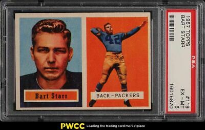 1957 Topps Football Bart Starr ROOKIE RC 119 PSA 6 EXMT