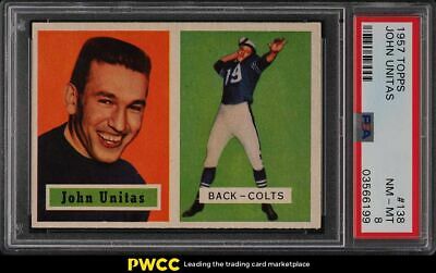 1957 Topps Football Johnny Unitas ROOKIE RC 138 PSA 8 NMMT