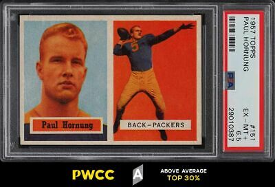 1957 Topps Football Paul Hornung ROOKIE RC 151 PSA 65 EXMT PWCCA