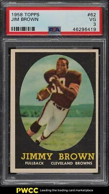 1958 Topps Football Jim Brown ROOKIE RC 62 PSA 3 VG