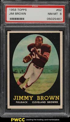 1958 Topps Football Jim Brown ROOKIE RC 62 PSA 8 NMMT