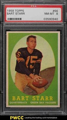 1958 Topps Football Bart Starr 66 PSA 8 NMMT