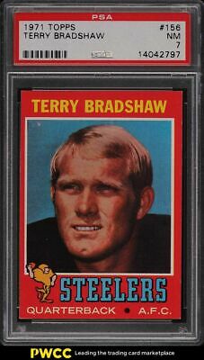 1971 Topps Football Terry Bradshaw ROOKIE RC 156 PSA 7 NRMT