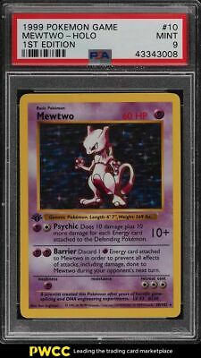 1999 Pokemon Game 1st Edition Shadowless Holo Mewtwo 10 PSA 9 MINT