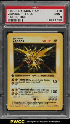 1999 Pokemon Game 1st Edition Holo Zapdos 16 PSA 9 MINT