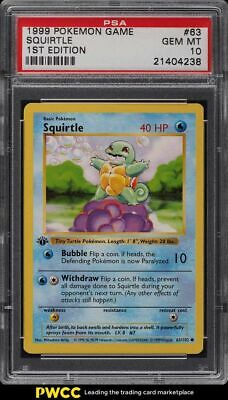 1999 Pokemon Game 1st Edition Squirtle 63 PSA 10 GEM MINT
