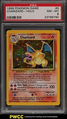 1999 Pokemon Game Holo Charizard 4 PSA 8 NMMT