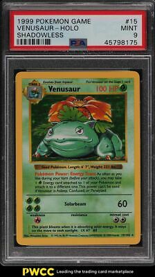 1999 Pokemon Game Shadowless Holo Venusaur 15 PSA 9 MINT