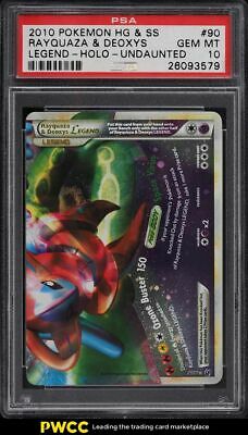 2010 Pokemon HG  SS Undaunted Legend Holo Rayquaza  Deoxys 90 PSA 10 GEM MINT