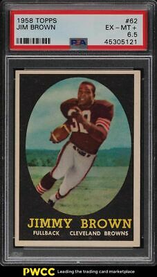 1958 Topps Football Jim Brown ROOKIE RC 62 PSA 65 EXMT