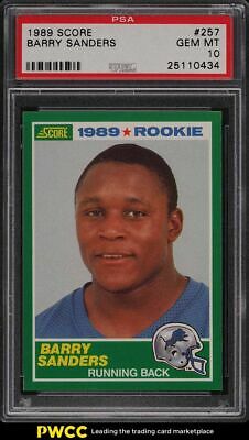 1989 Score Football Barry Sanders ROOKIE RC 257 PSA 10 GEM MINT