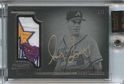 11 GREG MADDUX 2014 TOPPS DYNASTY APGM7 BRAVES 5 COLOR PATCH AUTO 11