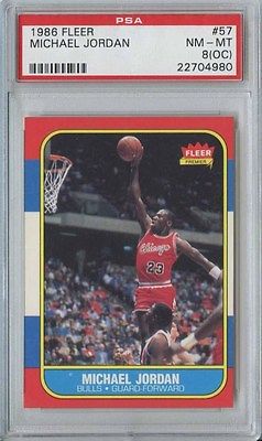 MICHAEL JORDAN 1986 87 FLEER BASKETBALL 57 BULLS ROOKIE PSA 8 OC