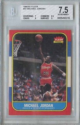 MICHAEL JORDAN 1986 87 FLEER BASKETBALL 57 BULLS ROOKIE BGS 75