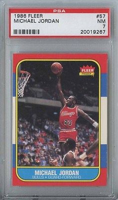 MICHAEL JORDAN 1986 87 FLEER BASKETBALL 57 BULLS ROOKIE PSA 7