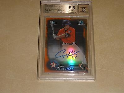 2016 Bowman Chrome Prospect Orange Refractor Auto Alex Bregman 2525 BGS 95 GEM