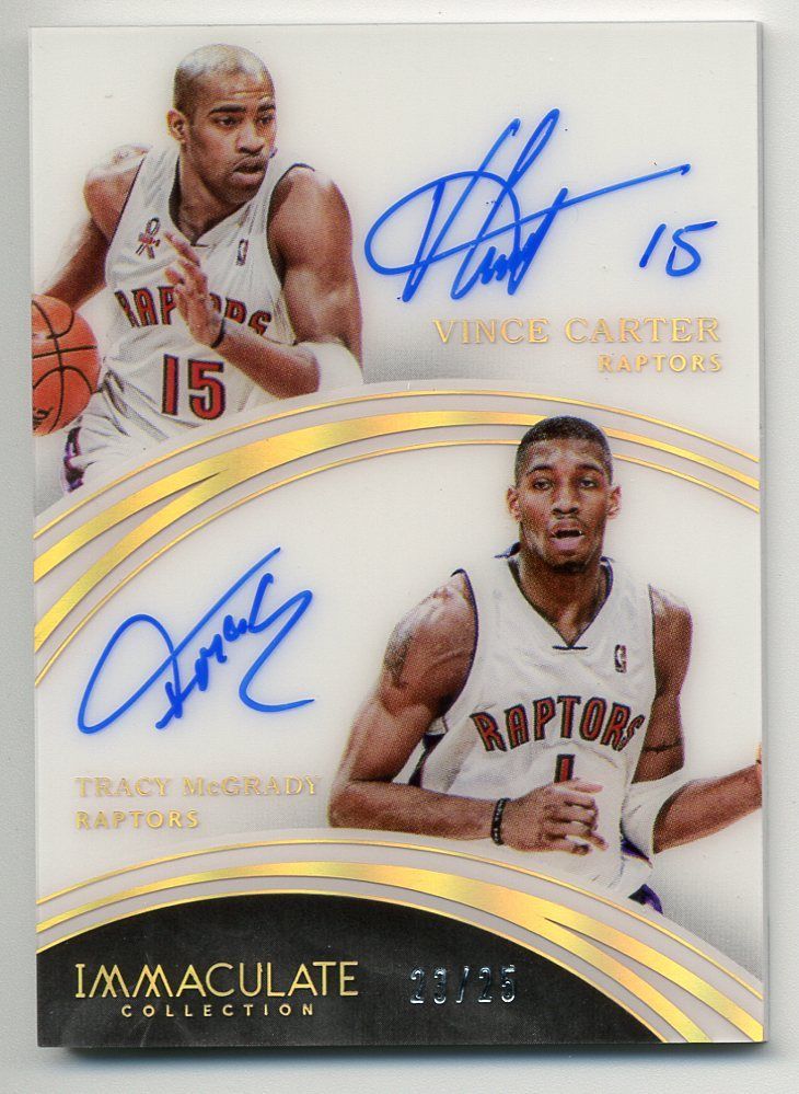 Vince Carter Tracy Mcgrady 201516 Immaculate Dual Auto 2325