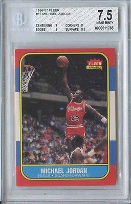 MICHAEL JORDAN 1986 87 FLEER BASKETBALL 57 BULLS ROOKIE BGS 75