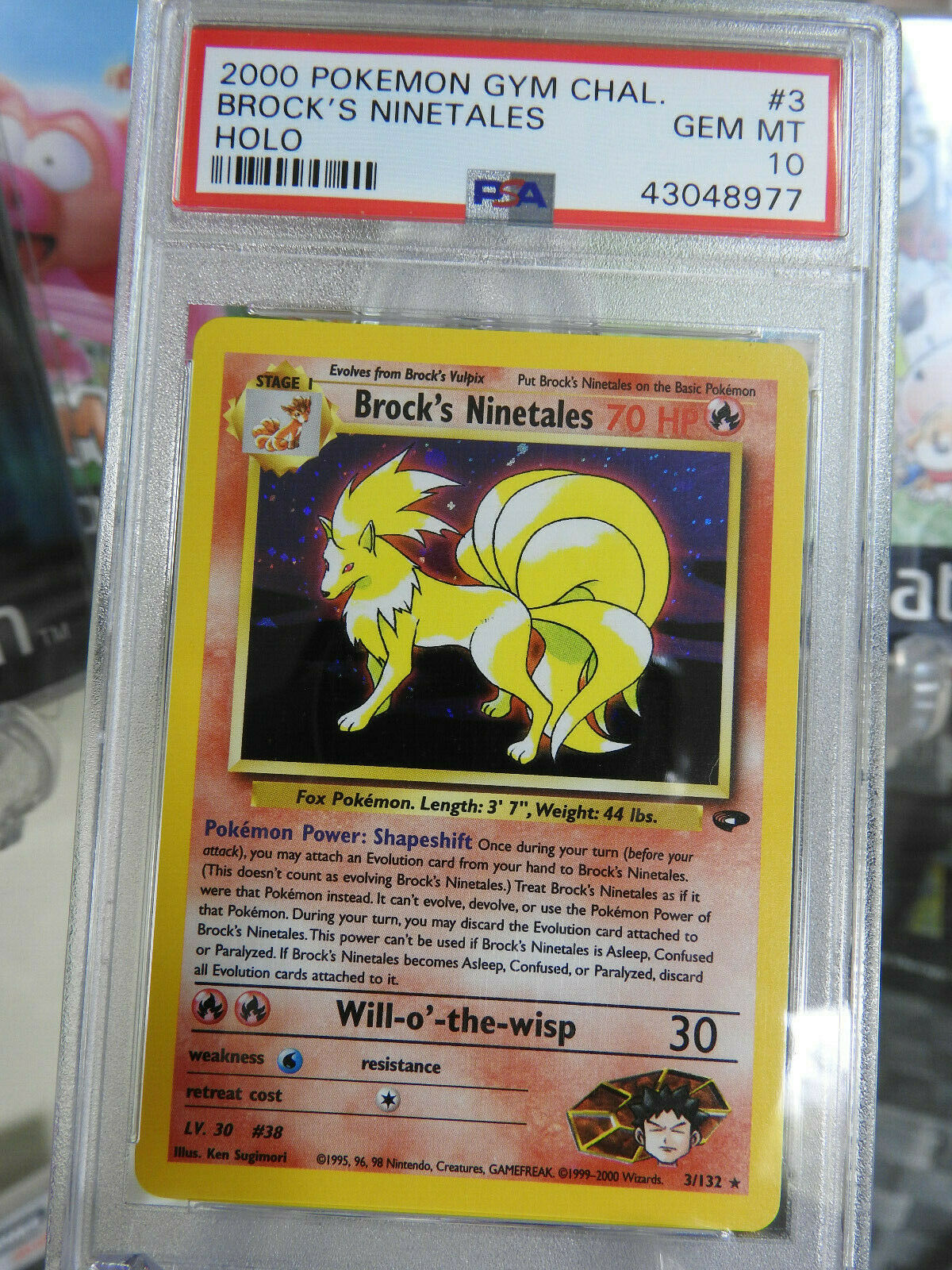 Low POP Pokemon Card PSA 10 Brocks Ninetales HOLO 3132 Gym Challenge