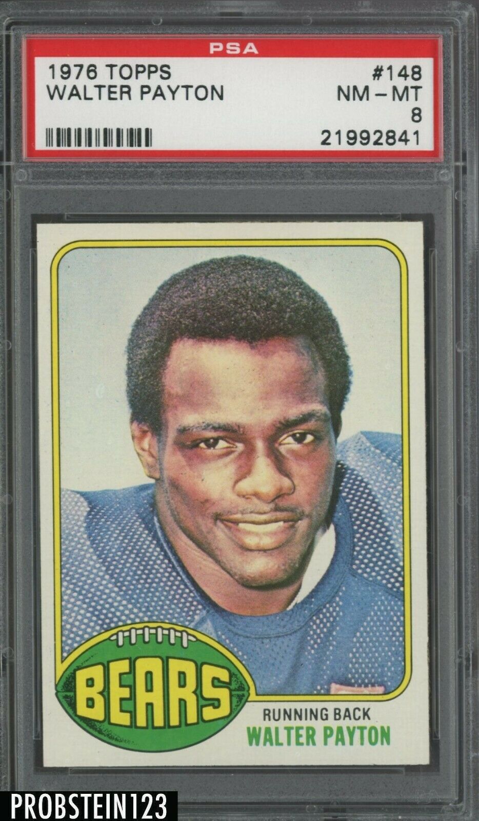 1976 Topps Football 148 Walter Payton Chicago Bears RC Rookie HOF PSA 8 NMMT