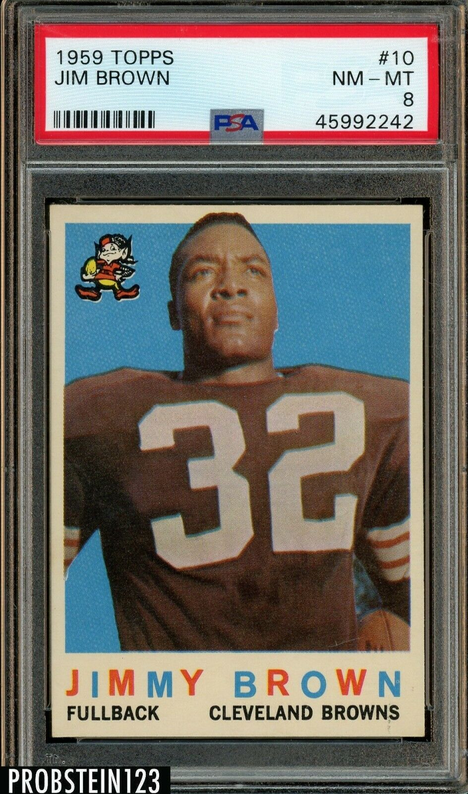 1959 Topps Football 10 Jim Brown Cleveland Browns HOF PSA 8 NMMT  High End 