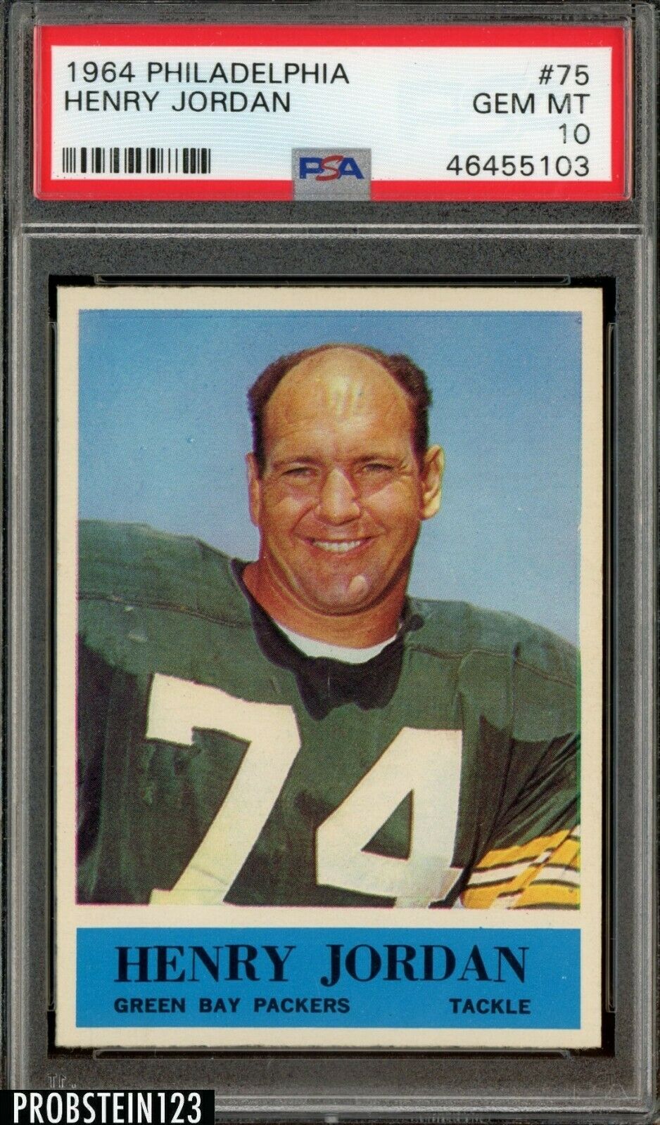 1964 Philadelphia Football 75 Henry Jordan Green Bay Packers PSA 10 GEM MINT 