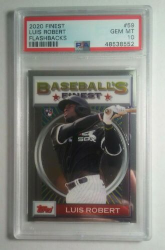 2020 TOPPS BASEBALLS FINEST FLASHBACK LUIS ROBERT 59 PSA 10 GEM MT ROOKIE