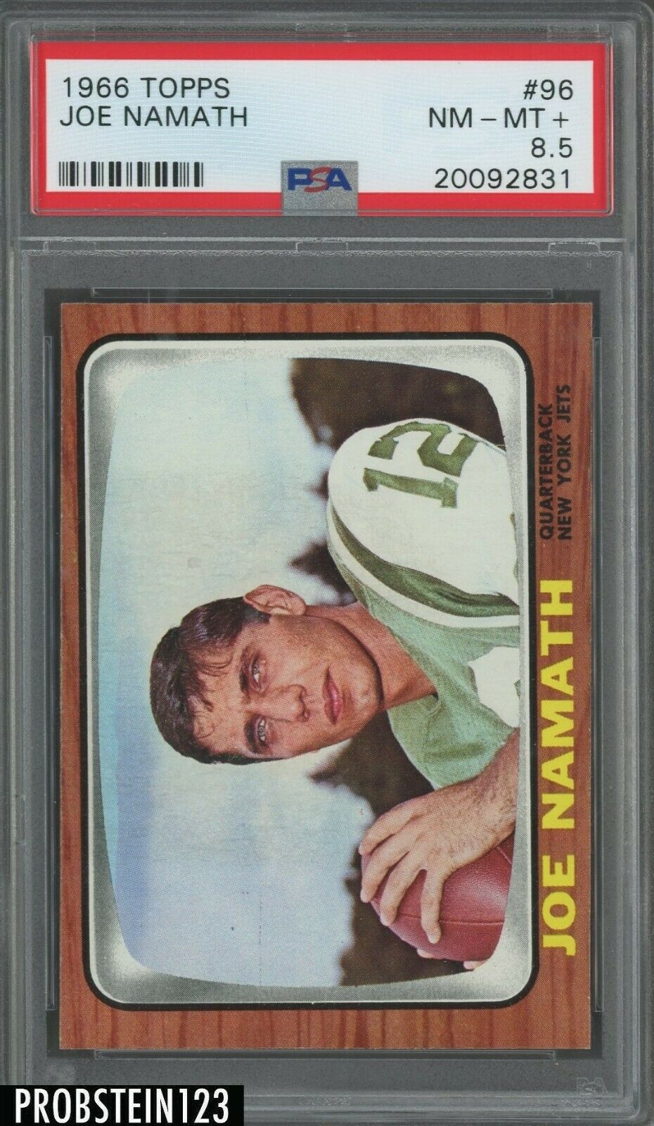 1966 Topps Football 96 Joe Namath Jets HOF PSA 85 NMMT  LOOKS MINT 